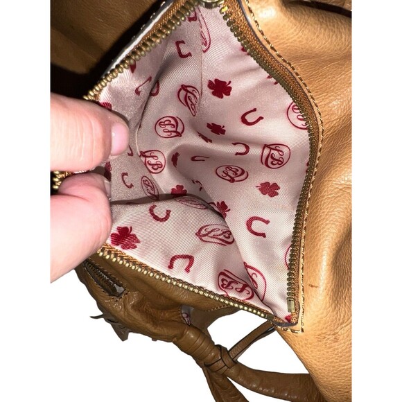 Lucky Brand Loredo Fringed Leather Boho Hobo Tote - Picture 7 of 11